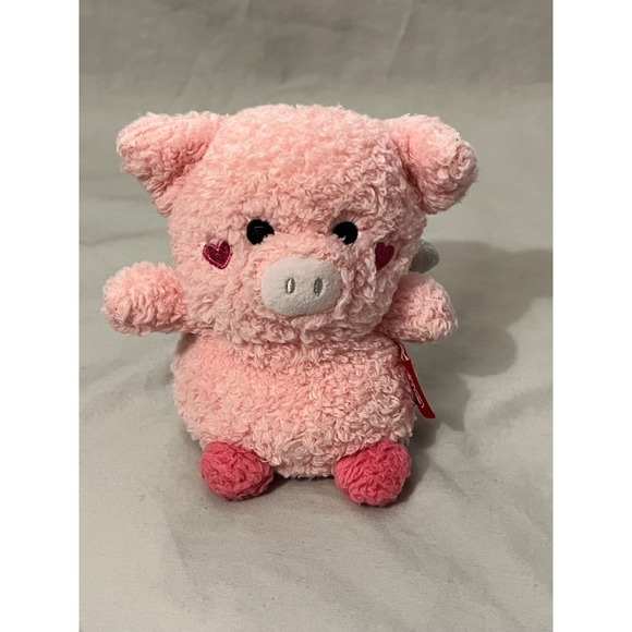 Russ Other - BumBumz by Russ Pink Pig Angel Valentine Plush Heart Wings Sherpa Stuffed Animal